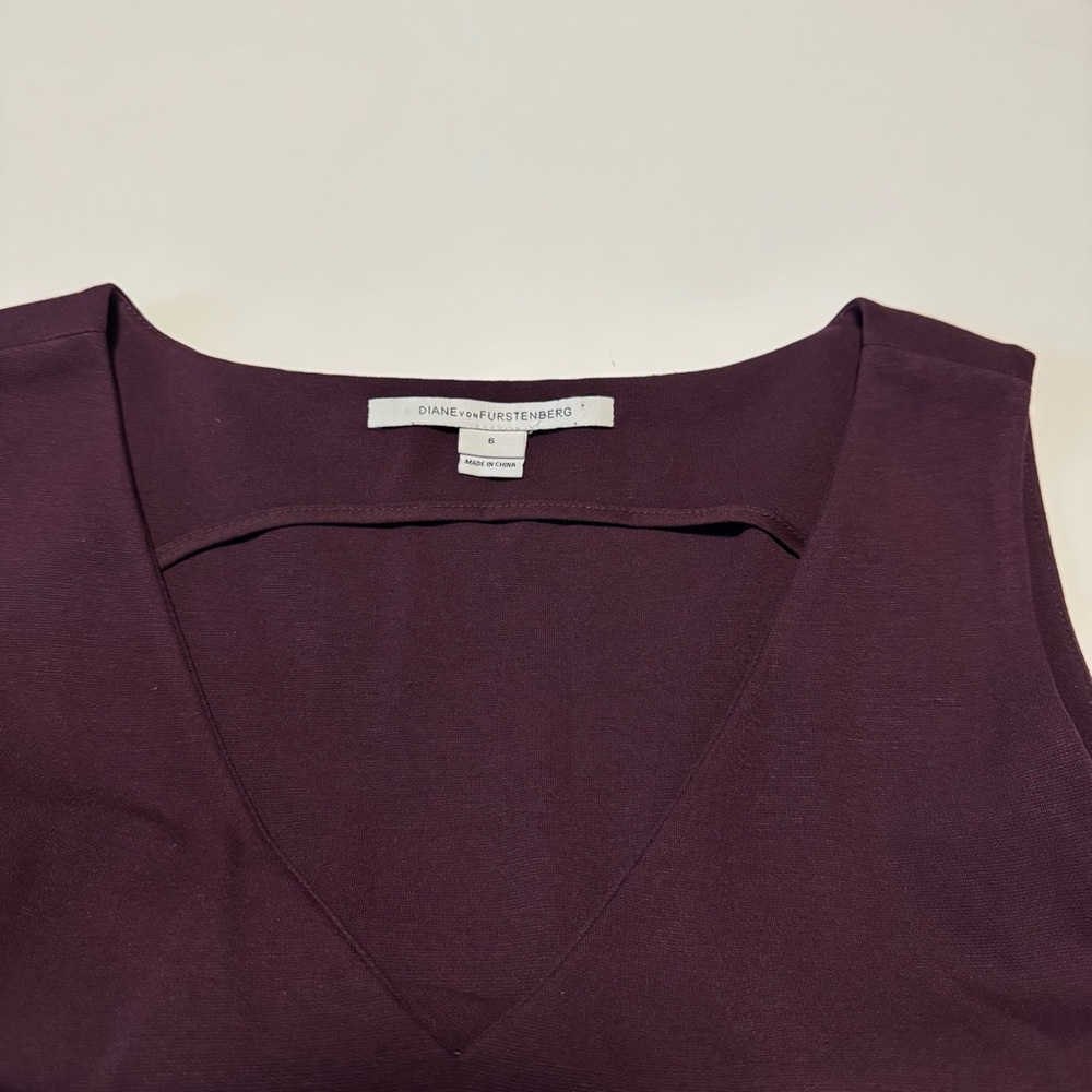 Diane Von Furstenberg ‘Georgette’ Ponte Fit & Flare Dress in Brazen Plum Size 6 - Picture 9 of 12